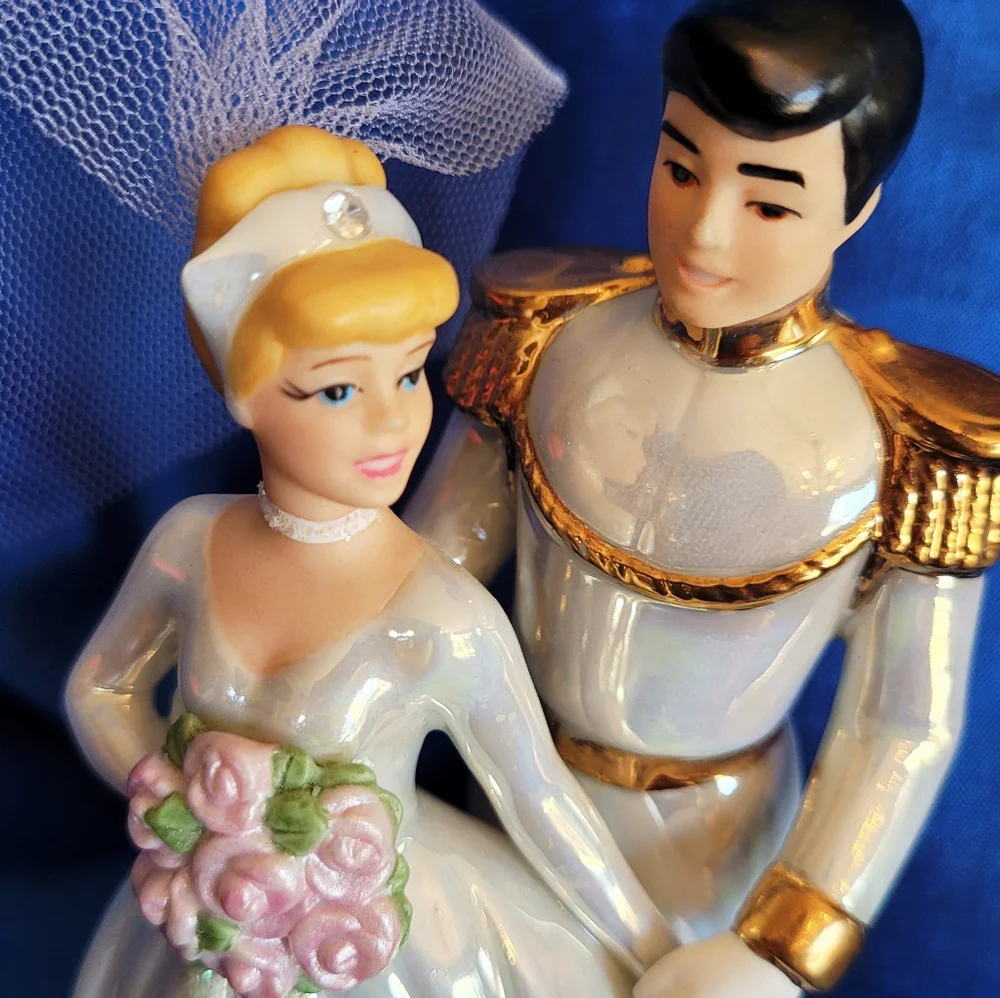 Disney's Cinderella & Prince Elegant Bride and Groom Cake Topper